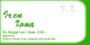 iren koma business card