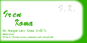iren koma business card